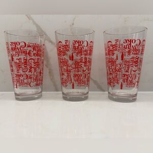 3 Vintage Things Go Better With Coke Libby Coca Cola Glasses Red Text 16oz